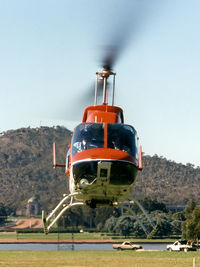 VH-SBC - Front view of Bell 206L-3 LongRanger III VH-SBC Cn 51396 hovering close to Lake Burley Griffin, Canberra, during Canberra Week festivities on 17Mar1997 (Canberra Day). - by Walnaus47