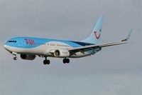 OO-JAY @ LFRB - Boeing 737-8K5, Short approach rwy 25L, Brest-Bretagne airport (LFRB-BES) - by Yves-Q
