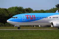 OO-TUK @ LFRB - Boeing 737-86J, Take off run rwy 25L, Brest-Bretagne airport (LFRB-BES) - by Yves-Q