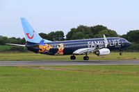 OO-JAF @ LFRB - Boeing 737-8K5, Landing rwy 25L, Brest-Bretagne airport (LFRB-BES) - by Yves-Q