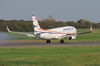 OK-TSA @ LFRB - Boeing 737-8S3, Landing rwy 07R, Brest-Bretagne airport (LFRB-BES) - by Yves-Q