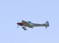 G-MRJP @ EGTH - Taking off from Old Warden (with a 'ghost' under its prop.) - by Chris Holtby