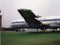 A20-809 @ YSRI - Rear Port view of the first RAAF Boeing 707 hulk, named 'Hulksbury', at YSRI in 1992. This aircraft (Cn 19809) was formerly Saudi Arabian Airlines HZ-ACC. She was bought by the RAAF to provide spare engines and other parts, to support the RAAF B707 fleet. - by Walnaus47