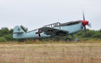 G-AWHC @ EGFH - Two seat Buchon coded Red 11 departing Runway 04. - by Roger Winser