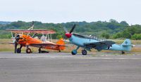 G-AWHC @ EGFH - Two seat Buchon taking part in the two day WAS2019. - by Roger Winser