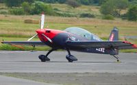 G-ZEXL @ EGFH - EA-300L of the Blades aerobatic team after displaying on day 2 of WAS2019. Flown by a former RAF Red Arrows pilot. - by Roger Winser