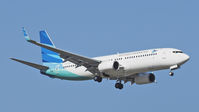 PK-GMA @ YPPH - Boeing 737-8U3 Garuda Indonesia PK-GMA final runway 21 YPPH 16/02/19. - by kurtfinger