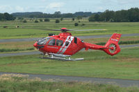 D-HTMF @ EDWE - Eurocopter EC135T3 approaching to land at Emden airport, Germany - by Van Propeller