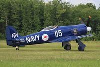 F-AZXJ @ LFFQ - Hawker Sea Fury FB.11, Taxiing, La Ferté-Alais Airfield (LFFQ) Air show 2015 - by Yves-Q