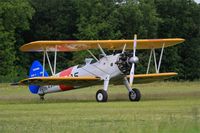 F-AZXN @ LFFQ - Boeing A75N1(PT17), Taxiing, La Ferté-Alais Airfield (LFFQ) Air show 2015 - by Yves-Q