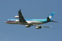 F-OJGF @ LFPG - Airbus A340-313, Take off rwy 27L, Roissy Charles De Gaulle airport (LFPG-CDG) - by Yves-Q