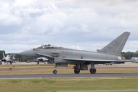 MM7343 @ EGVA - Eurofighter about to take off for solo display at RIAT 2019 Fairford (note new squadron designation).