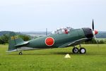 F-AZZM @ LFFQ - North American AT-6B Texan (converted to A6M Zero-look-alike) at the Meeting Aerien 2019, La-Ferte-Alais - by Ingo Warnecke