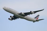 F-GLZI @ LFPG - Airbus A340-312, Take off rwy 27L, Roissy Charles De Gaulle airport (LFPG-CDG) - by Yves-Q