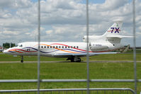 F-WFBW @ LFPB - Port side view of First-Built Dassault Falcon 7X F-WFBW taxying back at LBG/LFPB on Friday 24Jun2011, after a short flight demo. Photo taken at the 49th Salon International - Paris Air Show at Le Bourget. This is Falcon 7X Construction Number 1. - by Walnaus47