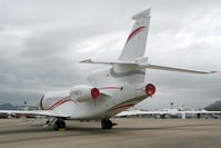 N748FJ @ YMAV - Close-cropped rear Port side view of Dassault Falcon 7X N748FJ Cn 48 on static display at the Avalon Airshow on 04Mar2011. This was a Dassault/Falcon Jet Company Demo aircraft. I also saw this aircraft at the Paris Air Show at Le Bourget on 24Jun2011. - by Walnaus47