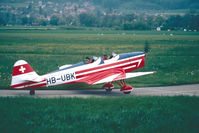 HB-UBK @ LSZG - At Grenchen. HB-registered since 1973-03-29. Scanned from a slide.