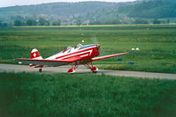 HB-UBK @ LSZG - At Grenchen. HB-registered since 1973-03-29. Scanned from a slide