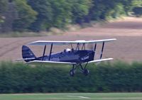 G-AIDS @ EGTH - 1941 Tiger Moth 'The Sorcerer' flying in for the 'Gathering of Moths' Day 2019 at Old Warden - by Chris Holtby