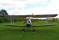 G-ANNK @ EGTH - Head-on view showing the beautiful wooden prop of this 1940 Tiger Moth in RAF livery at the 'Gathering of Moths' day 2019 at Old Warden - by Chris Holtby