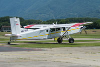 HB-FJP @ LSZL - At Locarno-Magadino airport, civil side.