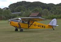 G-ACMA @ EGTH - 1934 Leopard Moth arrives for the Gathering of Moths Day 2019 at Old Warden - by Chris Holtby