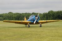 F-HLEA @ LFFQ - North American T-6G Texan, Taxiing, La Ferté-Alais airfield (LFFQ) Air show 2015 - by Yves-Q