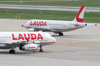 OE-LON @ EDDS - Laudamotion Airbus A320 + Laudamotion Airbus A320 OE-IHD - by Thomas Ramgraber