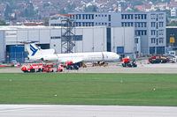 D-AFSG @ EDDS - Stuttgart Airport fire trainer Tupolev tu-154-B2 (ex.MALEV) - by Thomas Ramgraber