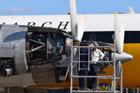 G-AOVT @ EGSU - On display at the IWM Duxford with the Bristol Proteus 765 turboprops being worked on. - by Graham Reeve