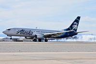 N536AS @ KBOI - Landing RWY 10L.