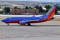 N243WN @ KBOI - Take off run on RWY 10L.