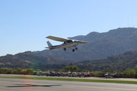 N704UT @ SZP - 1976 Cessna 150M, Continental O-200 100 Hp, takeoff climb Rwy 22 - by Doug Robertson