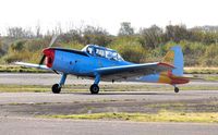G-BARS @ EGFH - Visiting Chipmunk in Portuguese Air Force markings. Previously WK520 in RAF service. - by Roger Winser