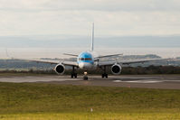 G-BYAY @ EGGD - Lining up for departure on RWY 09 - by Dominic Hall
