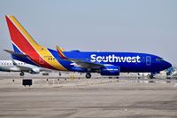 N458WN @ KBOI - Taxiing to the gate.