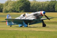 F-AZLY @ LFFQ - Yakovlev Yak-3U, Taxiing to parking area, La Ferté-Alais airfield (LFFQ) Air show 2015 - by Yves-Q