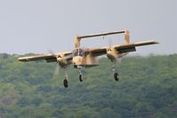 F-AZKM @ LFFQ - North American OV-10B Bronco, Landing, La Ferté-Alais (LFFQ) air show 2015 - by Yves-Q