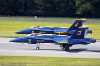 163429 @ KSWF - F/A-18C Hornet 163429 C/N 0622 from Blue Angels Demo Team  NAS Pensacola, FL