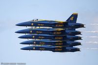 163768 @ KSWF - F/A-18C Hornet 163768 C/N 0848 from Blue Angels Demo Team  NAS Pensacola, FL
