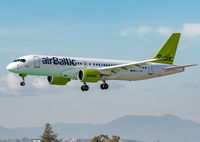 YL-CSF @ LEMG - Approaching runway 13 at Malaga Costa Del Sol - by ianlane1960