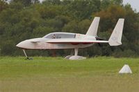 F-PJLB @ LFRU - Rutan Long-EZ, Take off run rwy 22, Morlaix-Ploujean airport (LFRU-MXN) air show 2019 - by Yves-Q