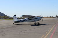 N485 @ SZP - 1959 Cessna 180B, Continental O-470 230 Hp taxi to Fuel Dock - by Doug Robertson