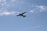 N7457Q @ SZP - 1972 Cessna 182P SKYLANE, Continental O-470-R 230 Hp, takeoff climb Rwy 04 - by Doug Robertson