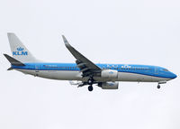 PH-BGC @ LEBL - Landing rwy 07L with additionnal '100' anniversary logo - by Shunn311