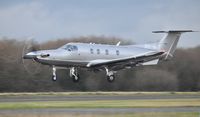 9H-WIT @ EGFH - Visiting PC-12-NG departing Runway 22. - by Roger Winser