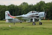 F-AZDP @ LFFQ - Douglas AD-4NA Skyraider, Taxiing to parking area, La Ferté-Alais airfield (LFFQ) Airshow 2015 - by Yves-Q