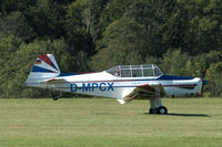 D-MPCX @ EDST - Podesva Trener Baby (80% scale reproduction of the Zlín 126 Trener) landing at Hahnweide airfield, Germany, 2019