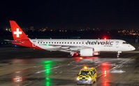 HB-AZA @ LOWG - Latest addition to the Helvetic fleet, taxiing to the parking position (ISO 2500, handheld). - by Andreas Müller