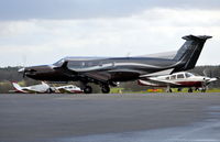 N381SL @ EGTF - Pilatus PC-12/45 departing Fairoaks. - by moxy